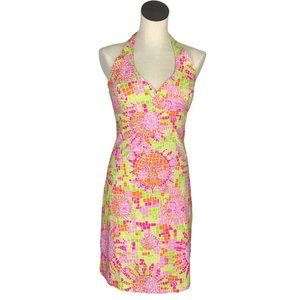 Lilly Pulitzer 4 Sun Salute Halter Dress Pink